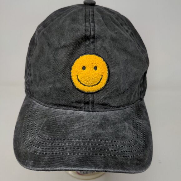 David & Young Women's Slideback Hat Gray OSFM Fuzzy Smiley Face Logo - Picture 3 of 11